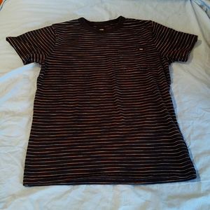 Vans Men's Small 100% Cotton Tee Navy Stripes